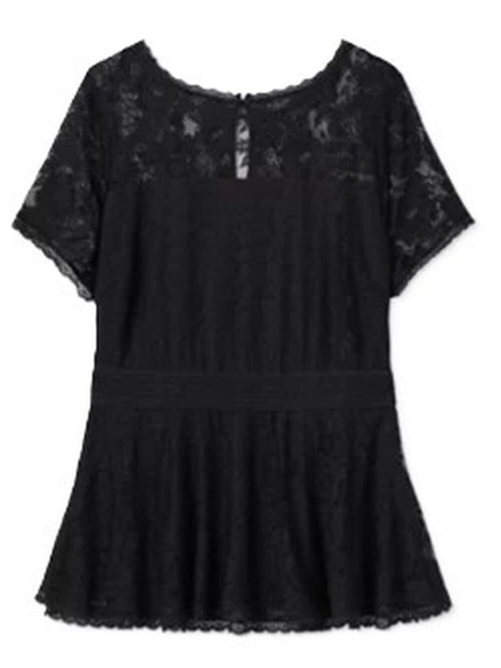 Torrid Black Lace SS Peplum Top